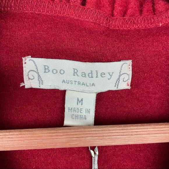Boo Radley | Red Wool Ruffled Jacket Medium New - Picture 8 of 11